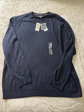 NWT Club Room Men's Solid Crew Neck Merino Wool Blend Sweater big & tall 3XL